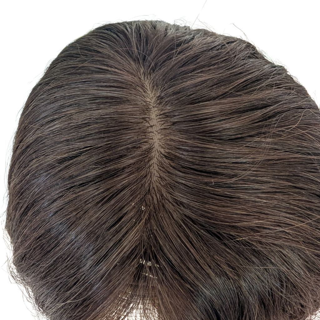 Full Topper ,Medium Brown with Blonde Highlights,Remy Human Hair, Top