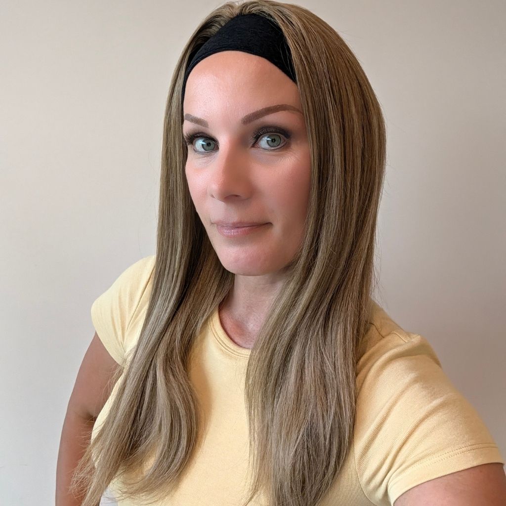 Headband Wig, Dark Blonde, Luxury Synthetic, Side alt
