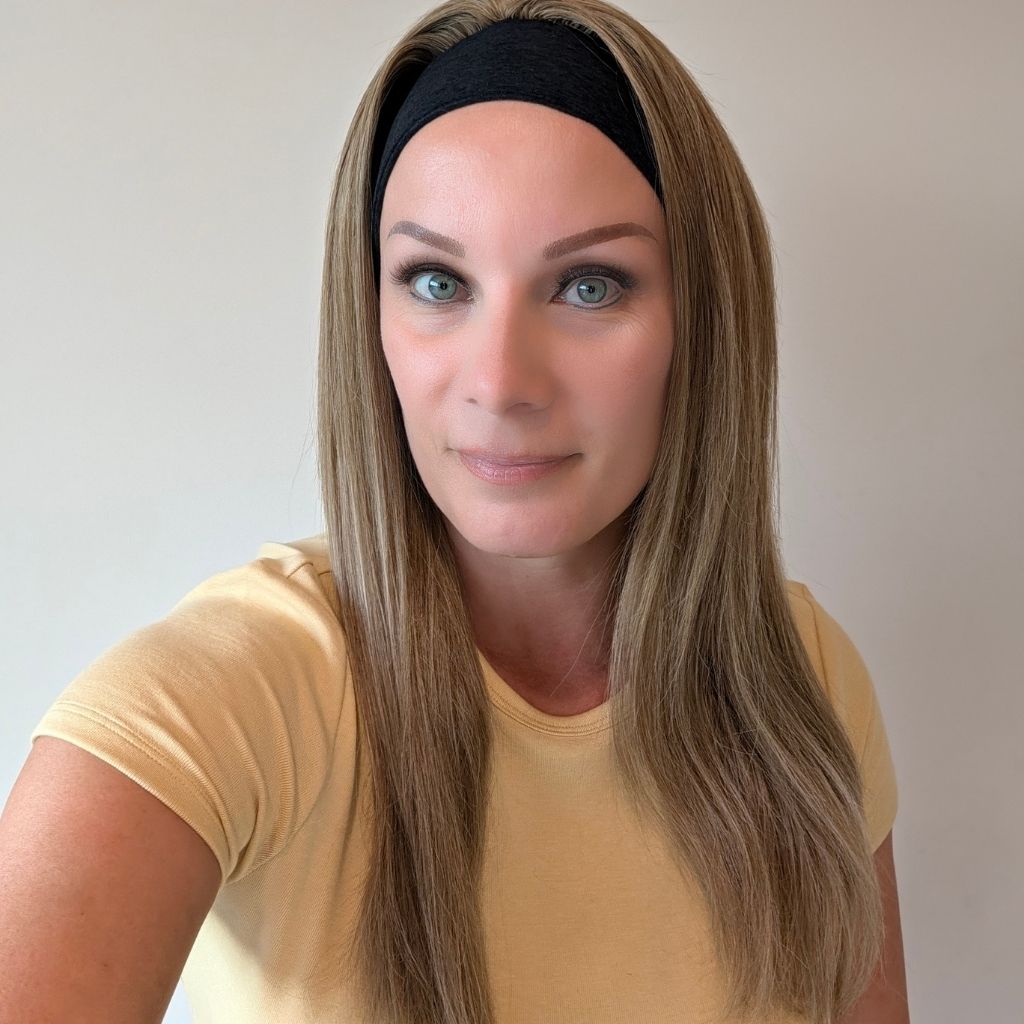 Headband Wig, Dark Blonde, Luxury Synthetic, Front