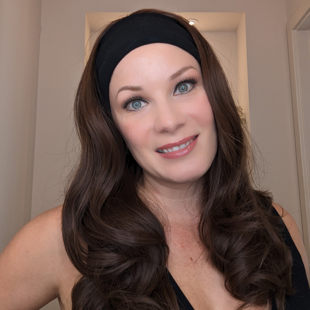 Headband wig luxury synthetic medium brown