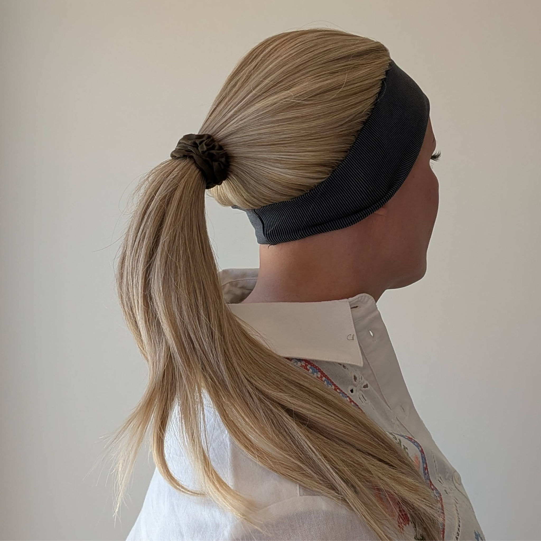 long headband wig beige blonde human hair