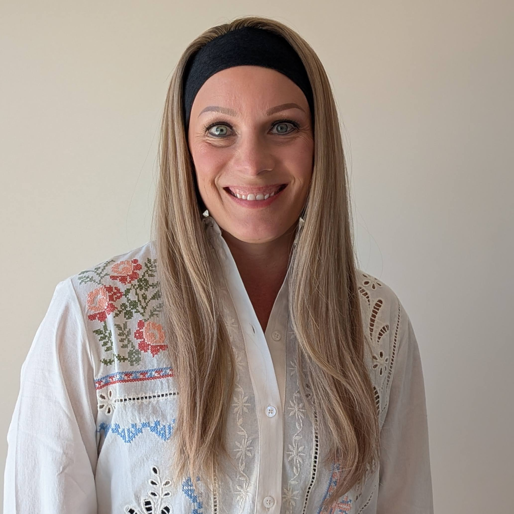 long headband wig dark blonde human hair