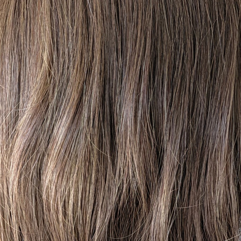 Medium brown with blonde highlights