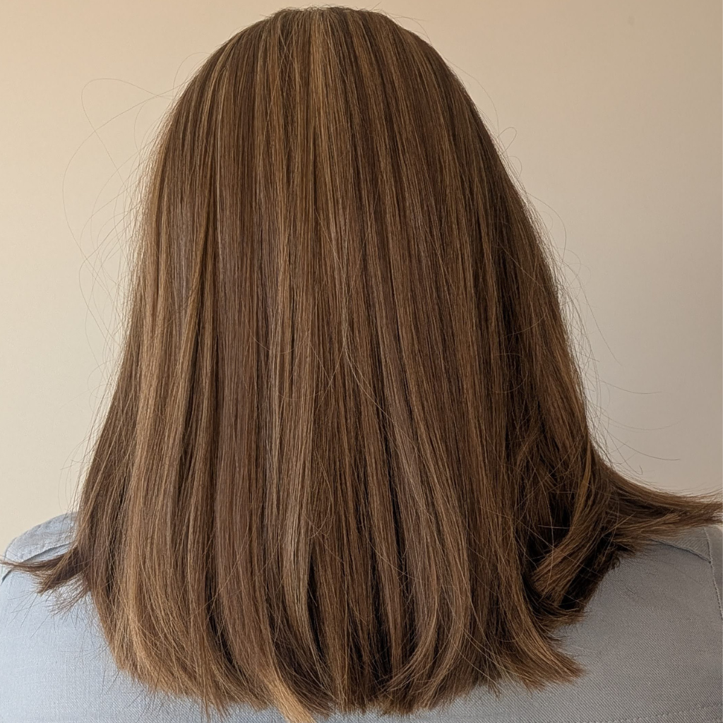 light brown medium length wig luxury synthetic