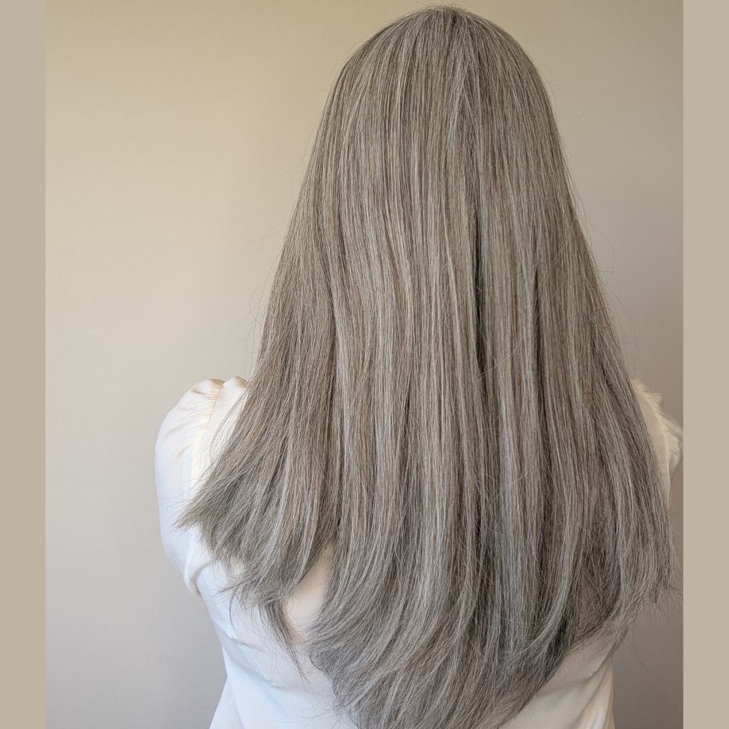 long grey wig human hair