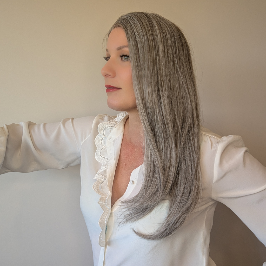 long grey wig human hair