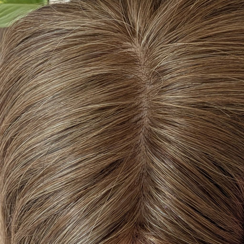 Full Topper, Bronde, Remy Human Hair, Top Zoomed In