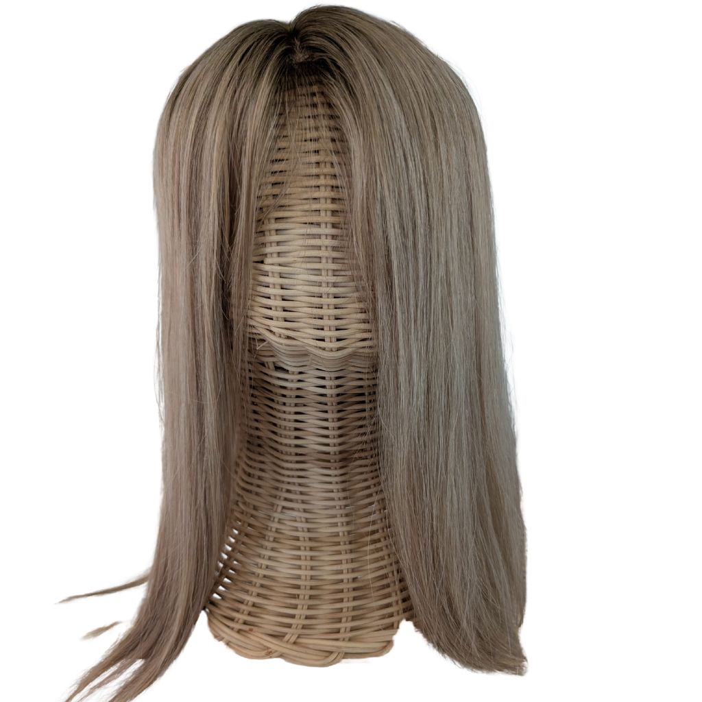 Full Topper, Dark Blonde, Remy Human Hair, Front Zoomed out