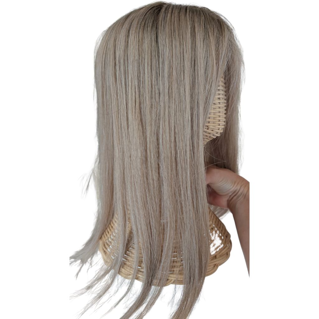 Full Topper, Dark Blonde, Remy Human Hair, Side