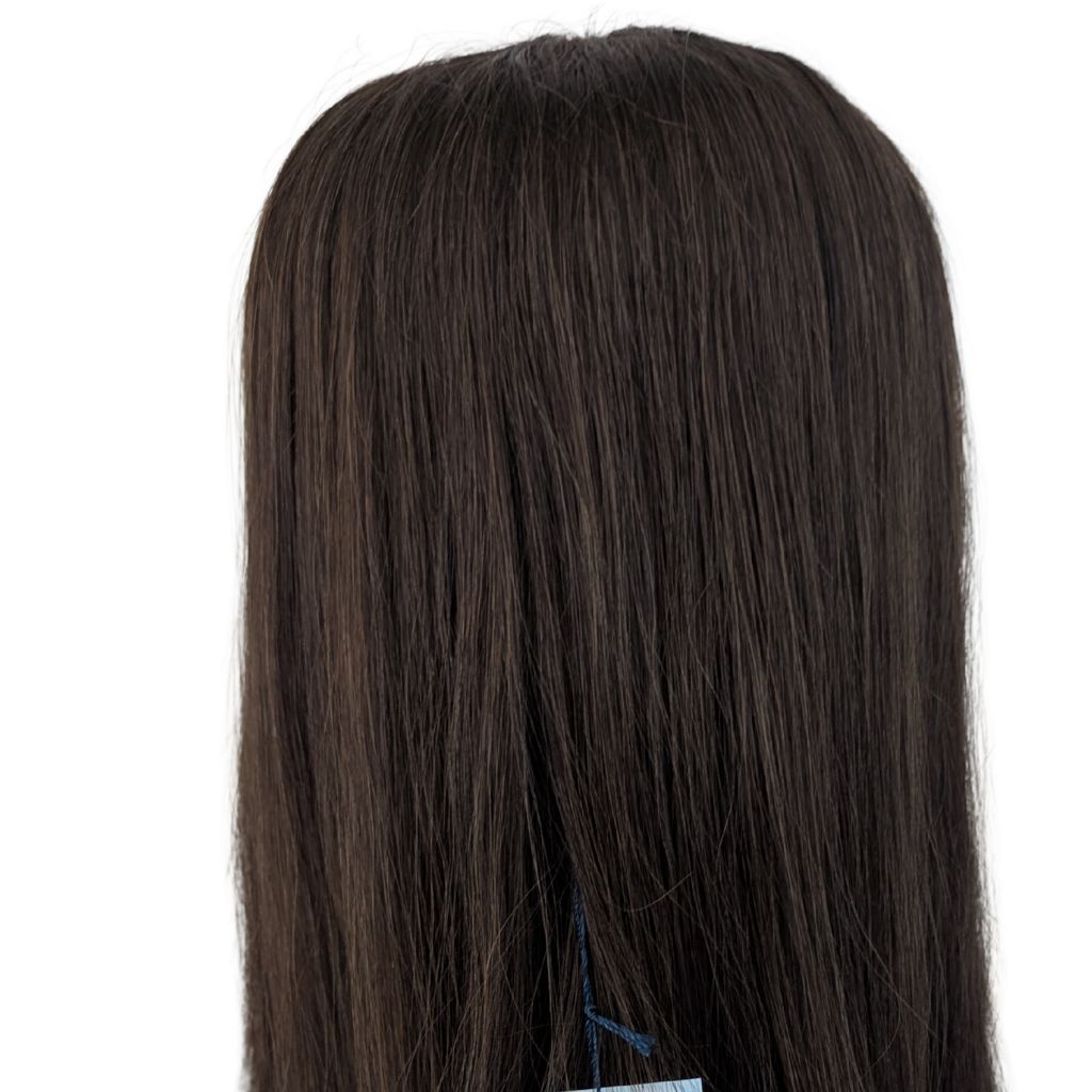 Full Topper, Dark Brown with Blonde Highlights, Remy Human Hair, Side Alt