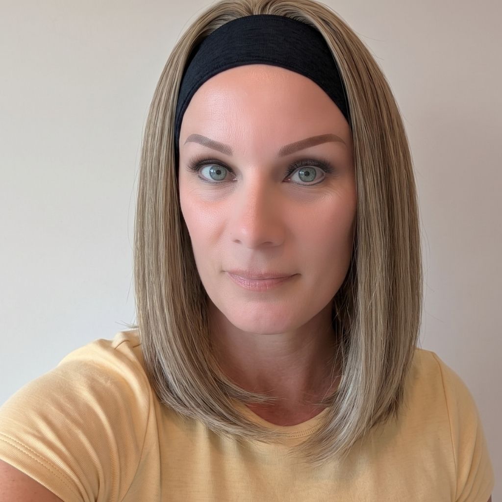 Headband Wig Bob Dark Blonde Luxury Synthetic Front