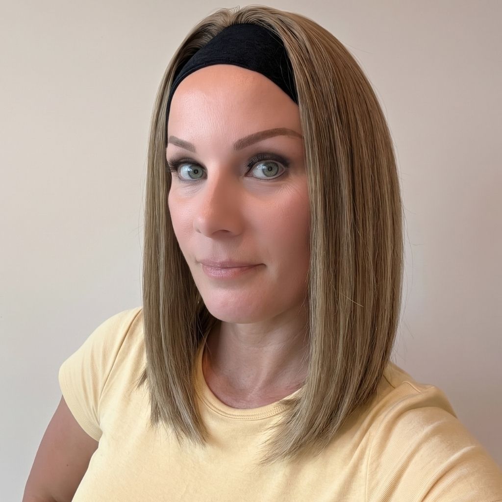 Headband Wig Bob Dark Blonde Luxury Synthetic Side