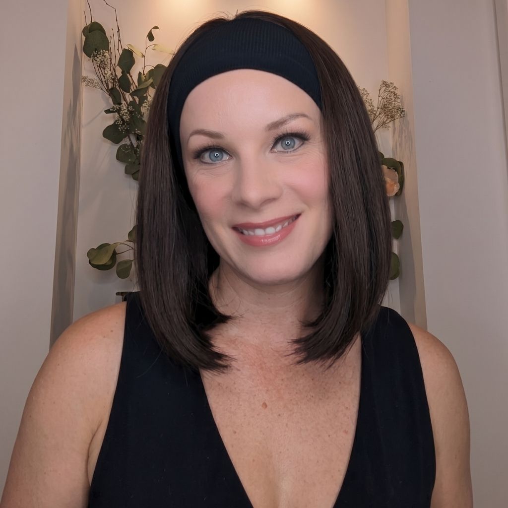 Headband Wig, Bob, Dark Brown, Luxury Synthetic, Front