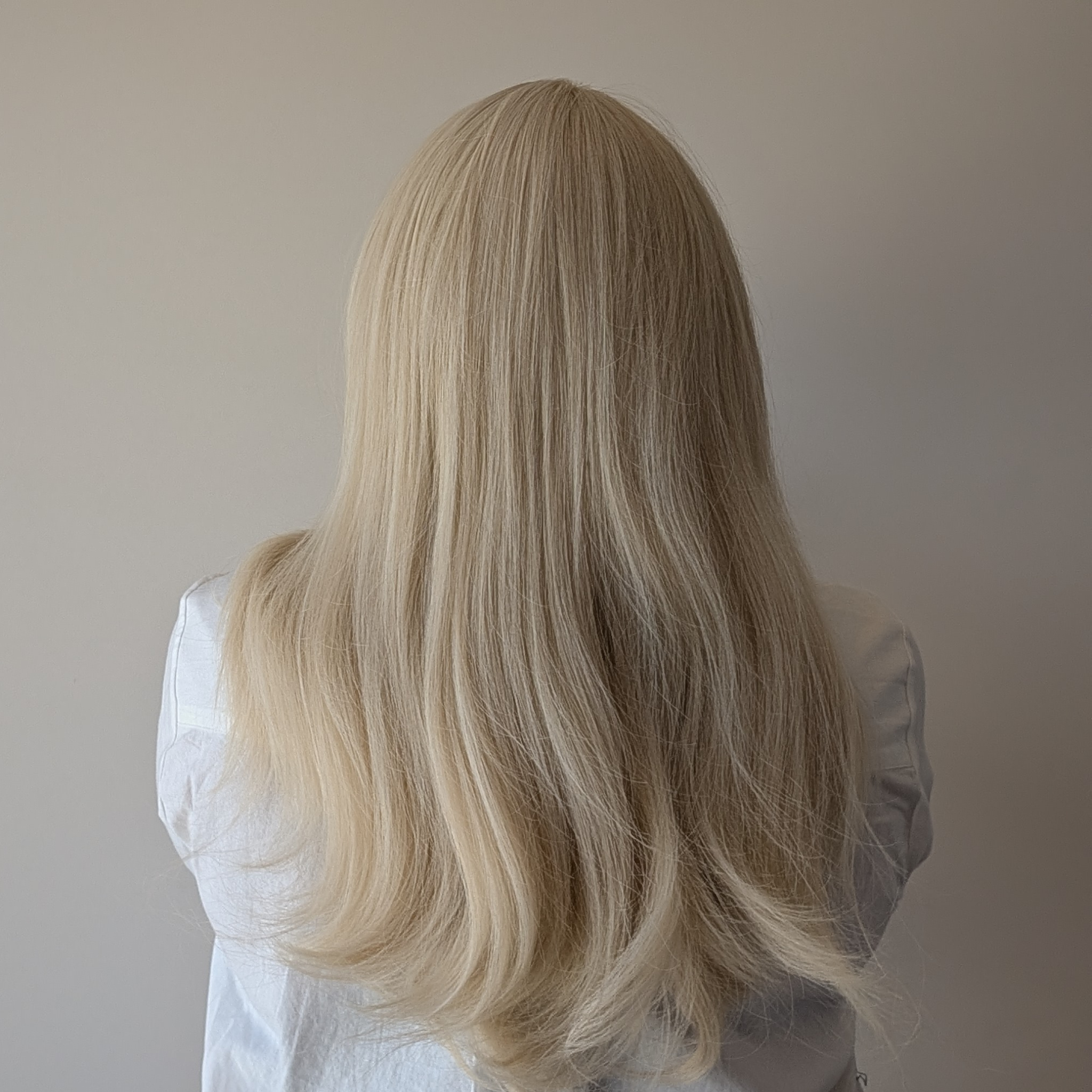 long headband wig white blonde luxury synthetic