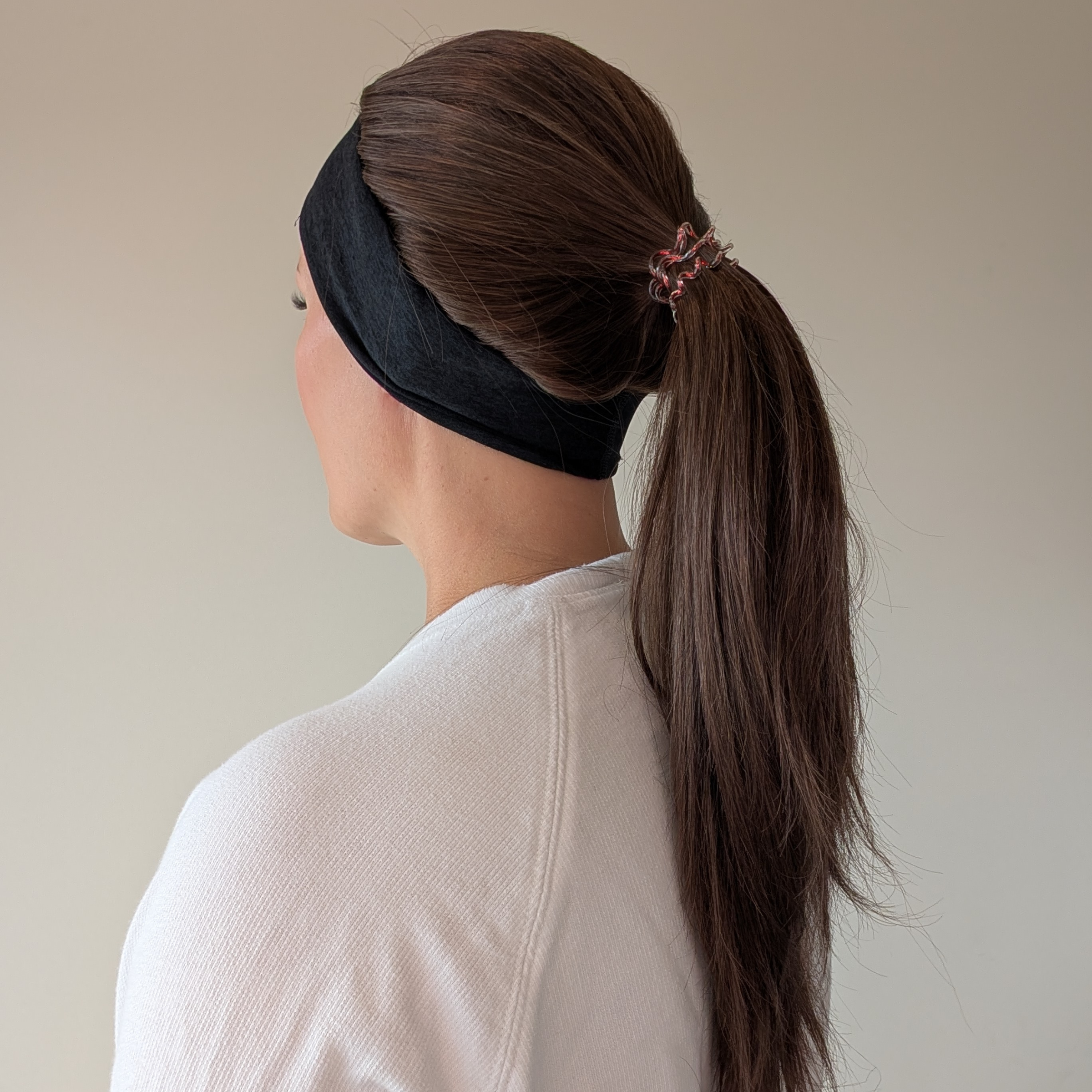 long headband wig, medium brown with blonde highlights, human hair