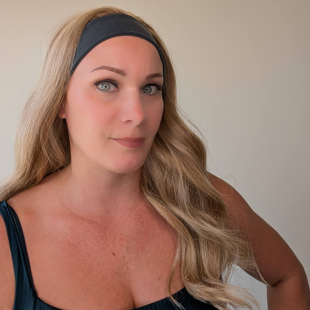 long headband wig, cream blonde wig, heat friendly synthetic