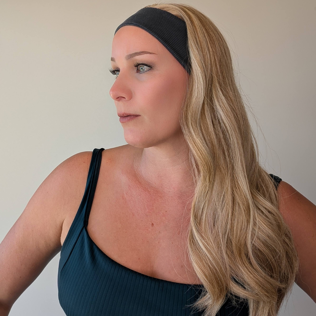 long headband wig, cream blonde wig, heat friendly synthetic