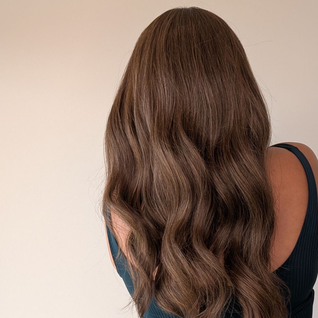 long headband wig dark brown with blonde highlights heat friendly synthetic