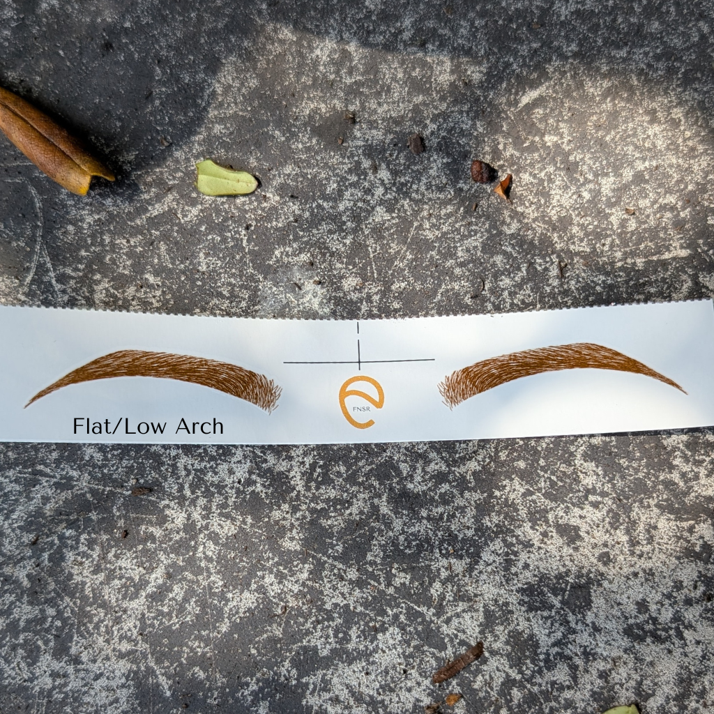 Temporary Eyebrow Tattoos Flat or Low Arch Red