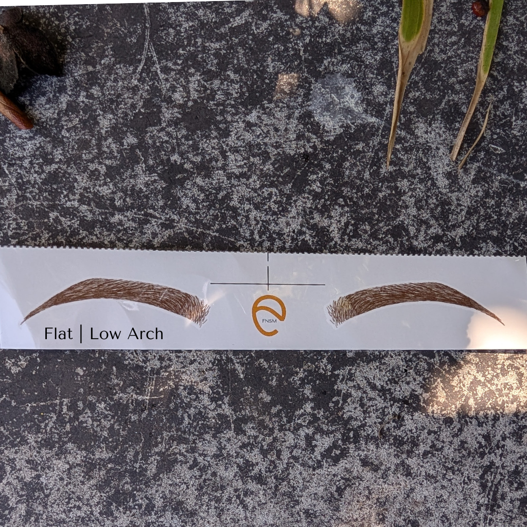 Temporary Eyebrow Tattoos Flat or Low Arch Medium Brown