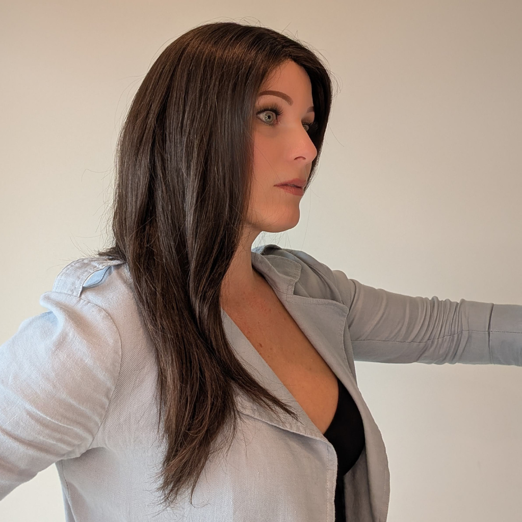 dark brown long wig European human hair