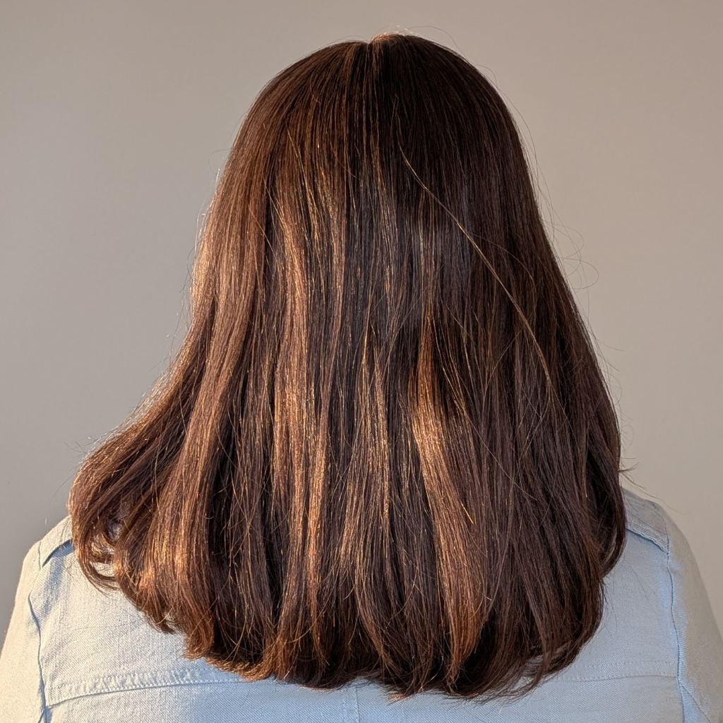 dark brown medium length wig human hair 