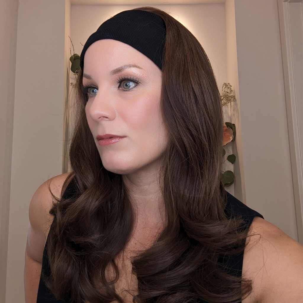 long headband wig medium brown luxury synthetic