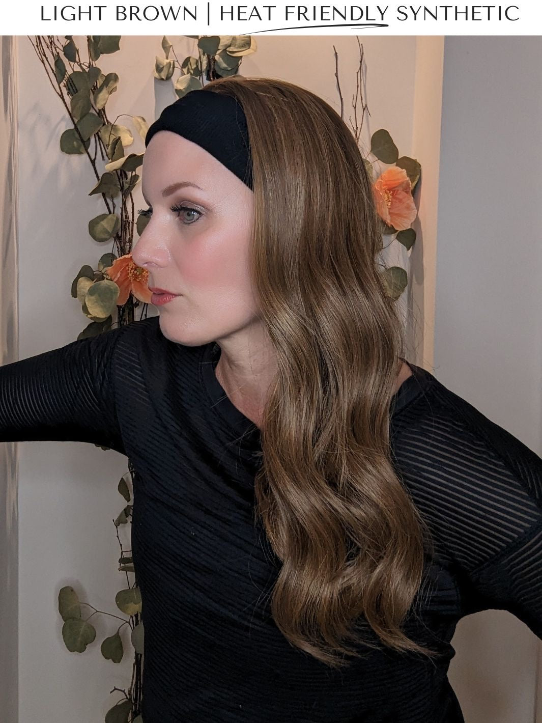 light brown heat friendly synthetic wig