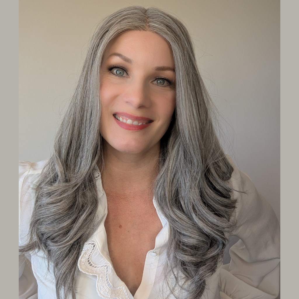long grey wig luxury synthetic