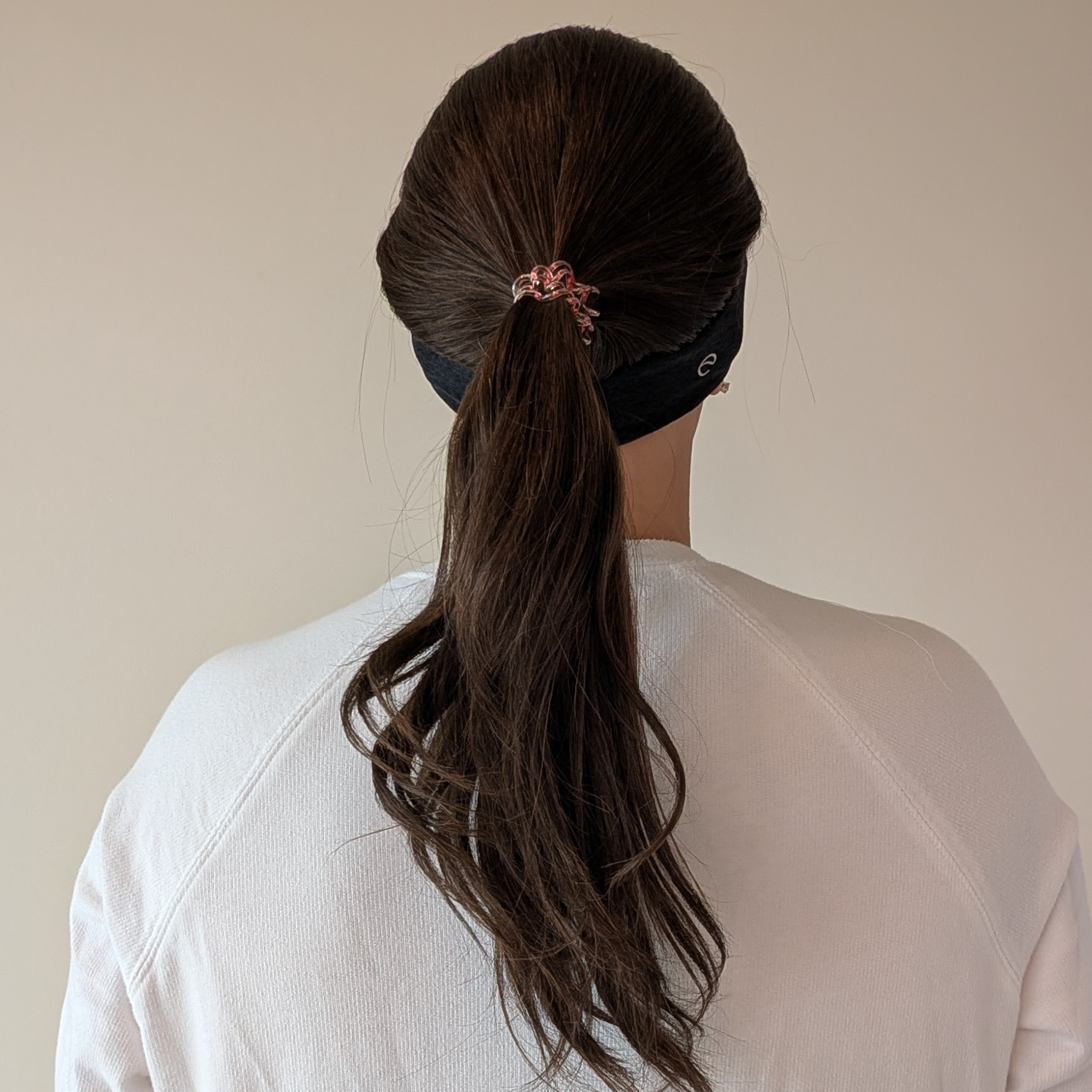 long headband wig, dark brown with blonde highlights, human hair