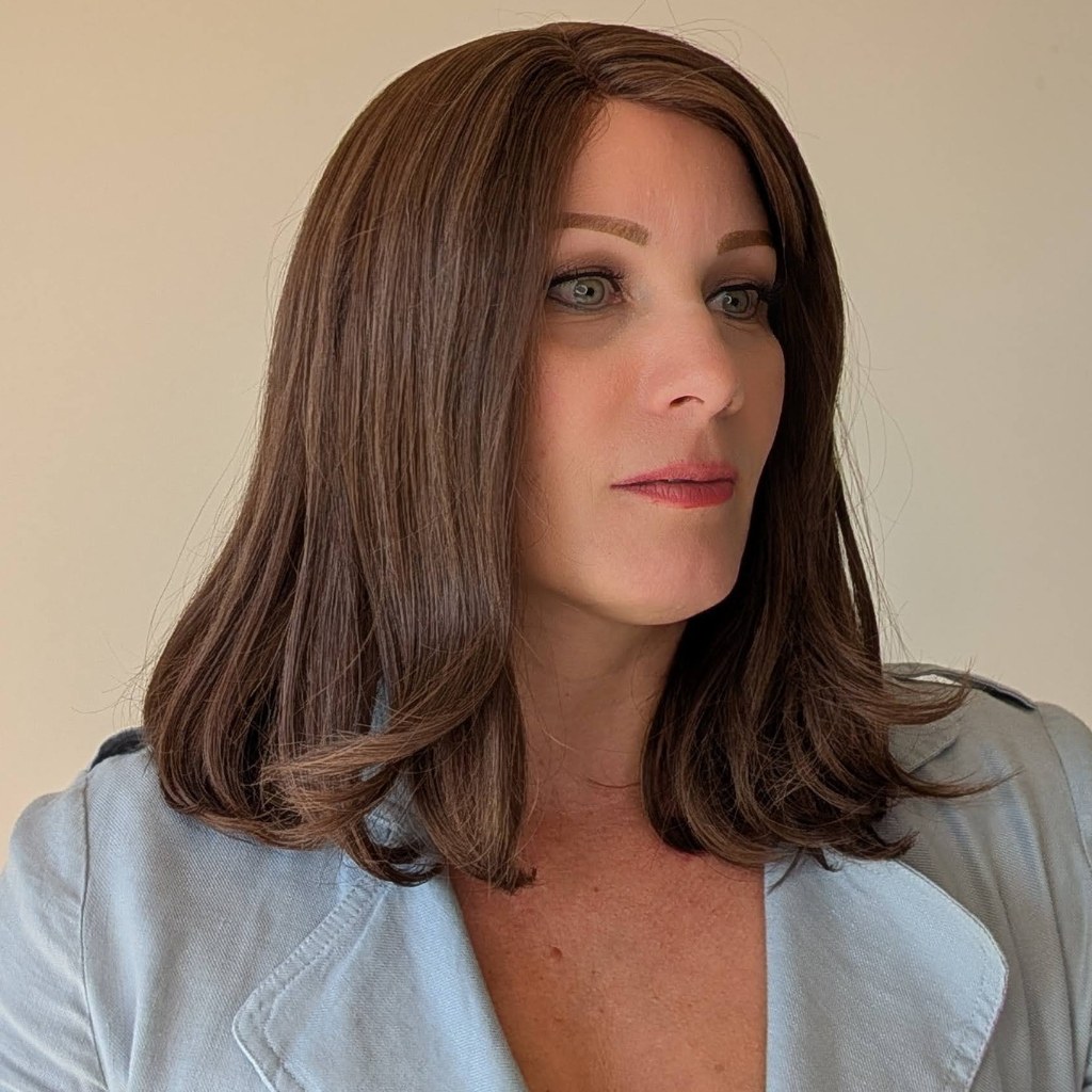medium brown medium length wig human hair 