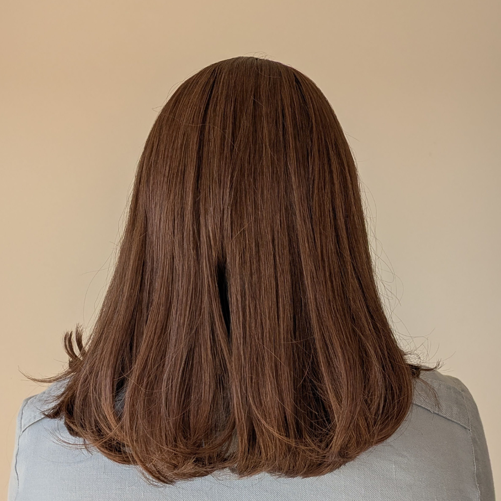 medium brown medium length wig human hair 